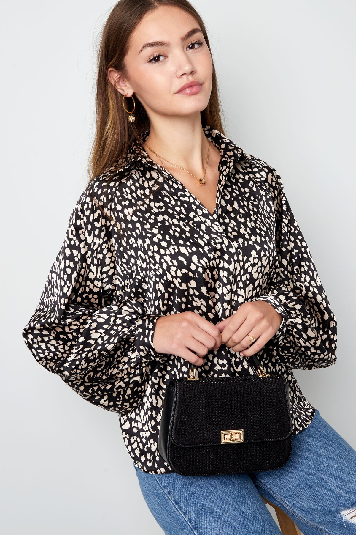 Handtas glamour - paars PU