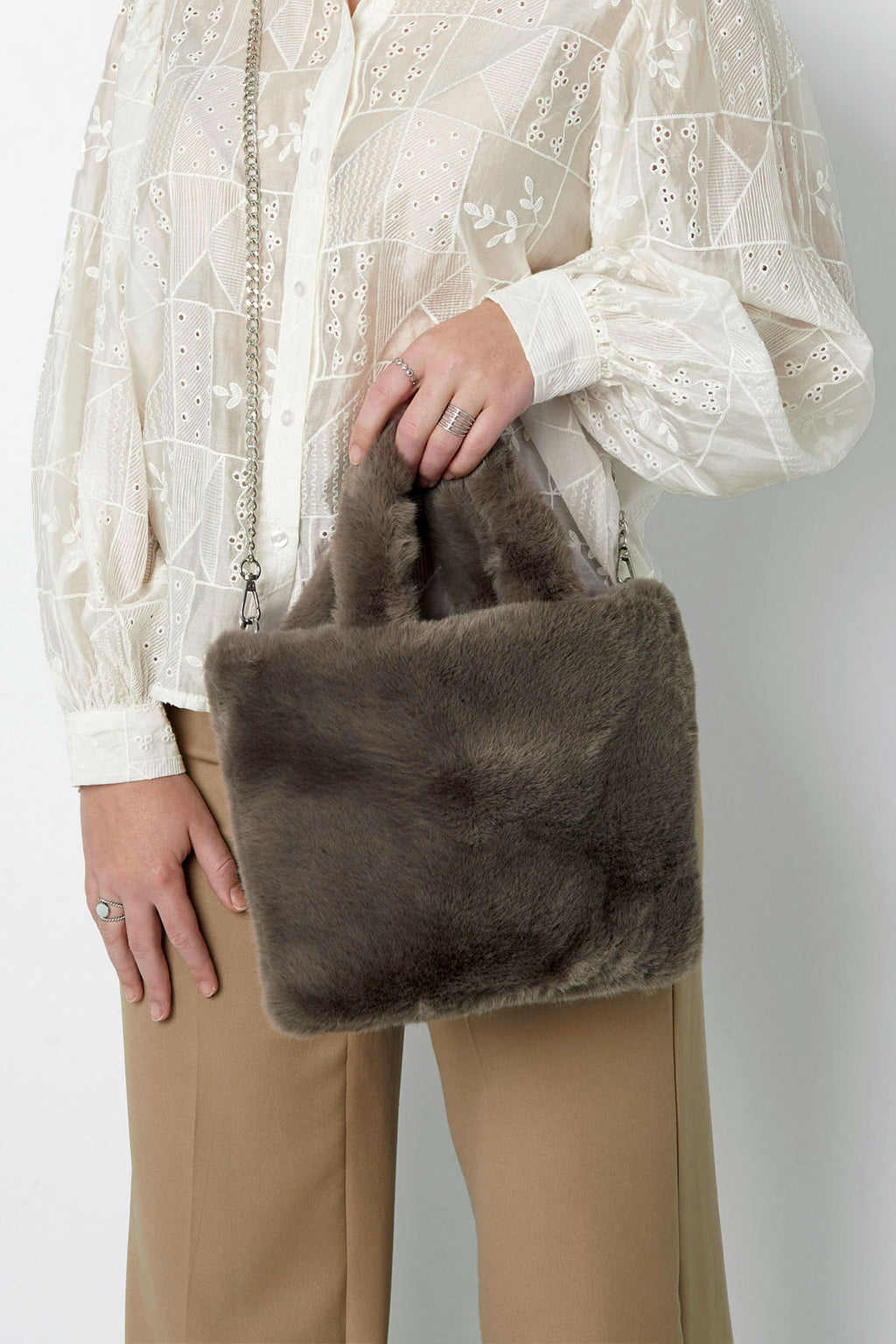 Faux fur city tas klein