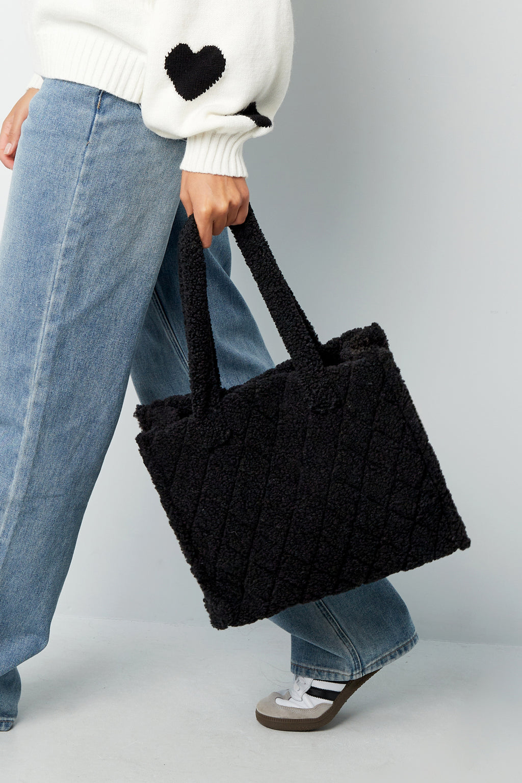 Fuzzy tote tas