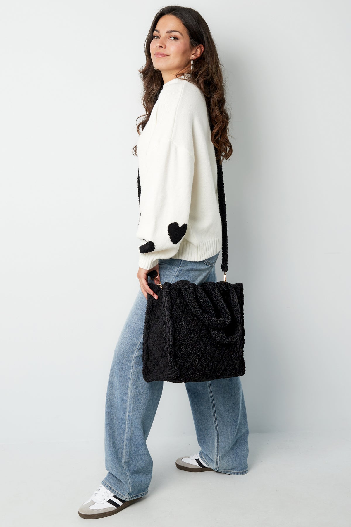 Fuzzy tote tas