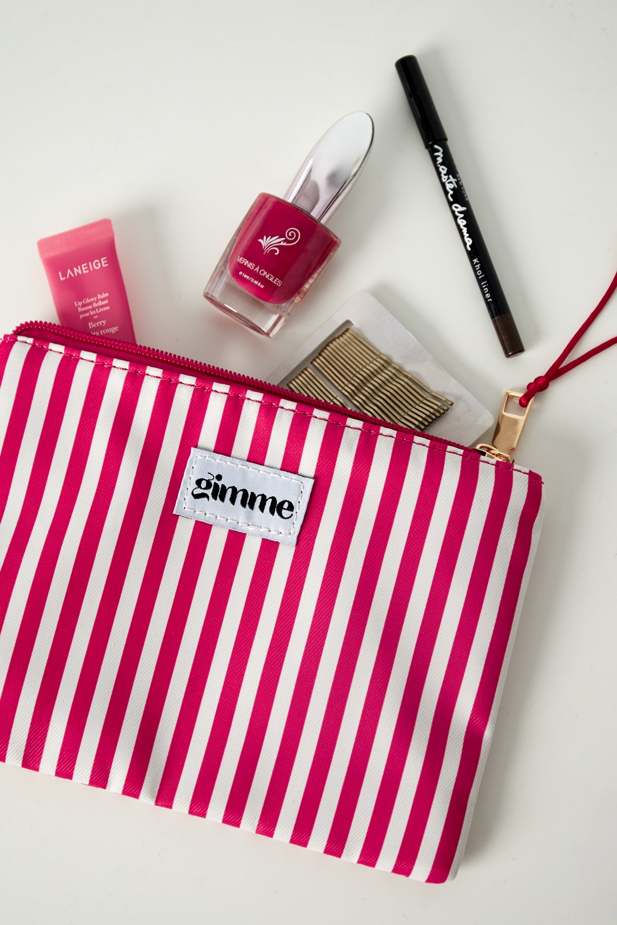 Plat toilettasje dunne streep