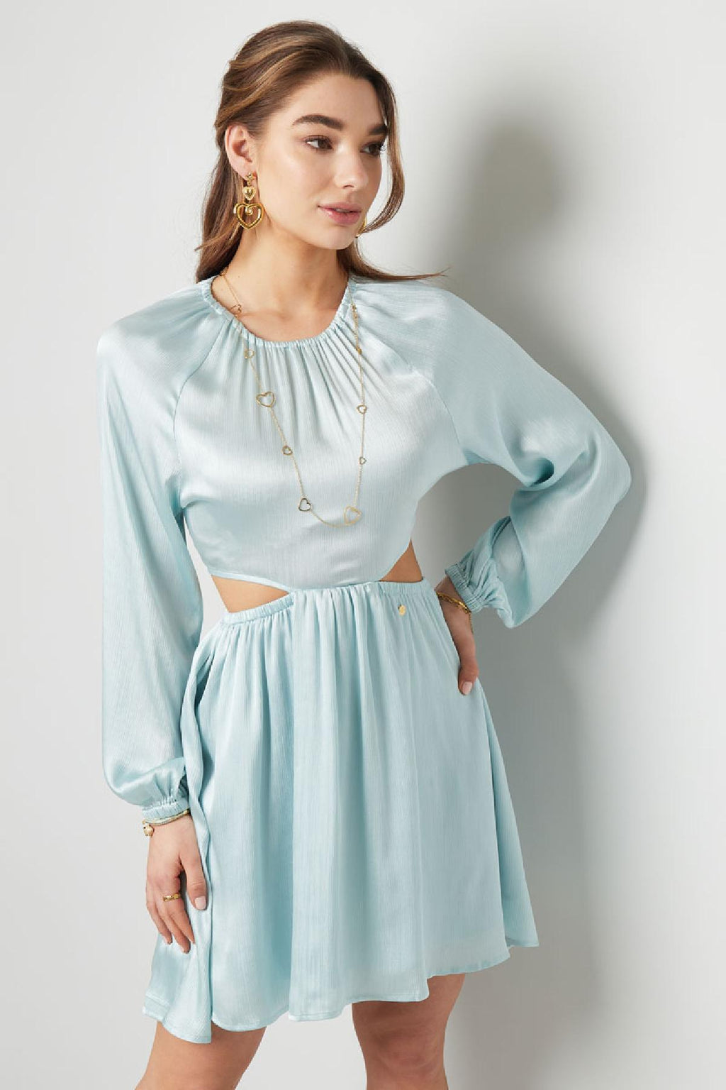 Jurk met open rug Rosé M