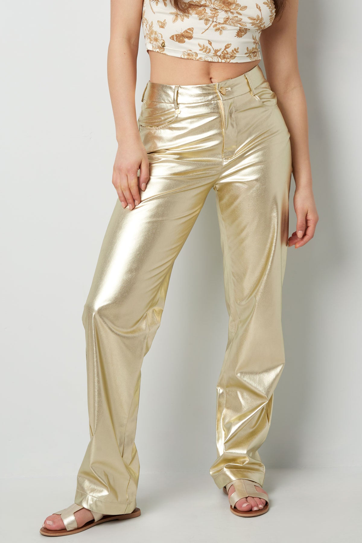 metallic broek
