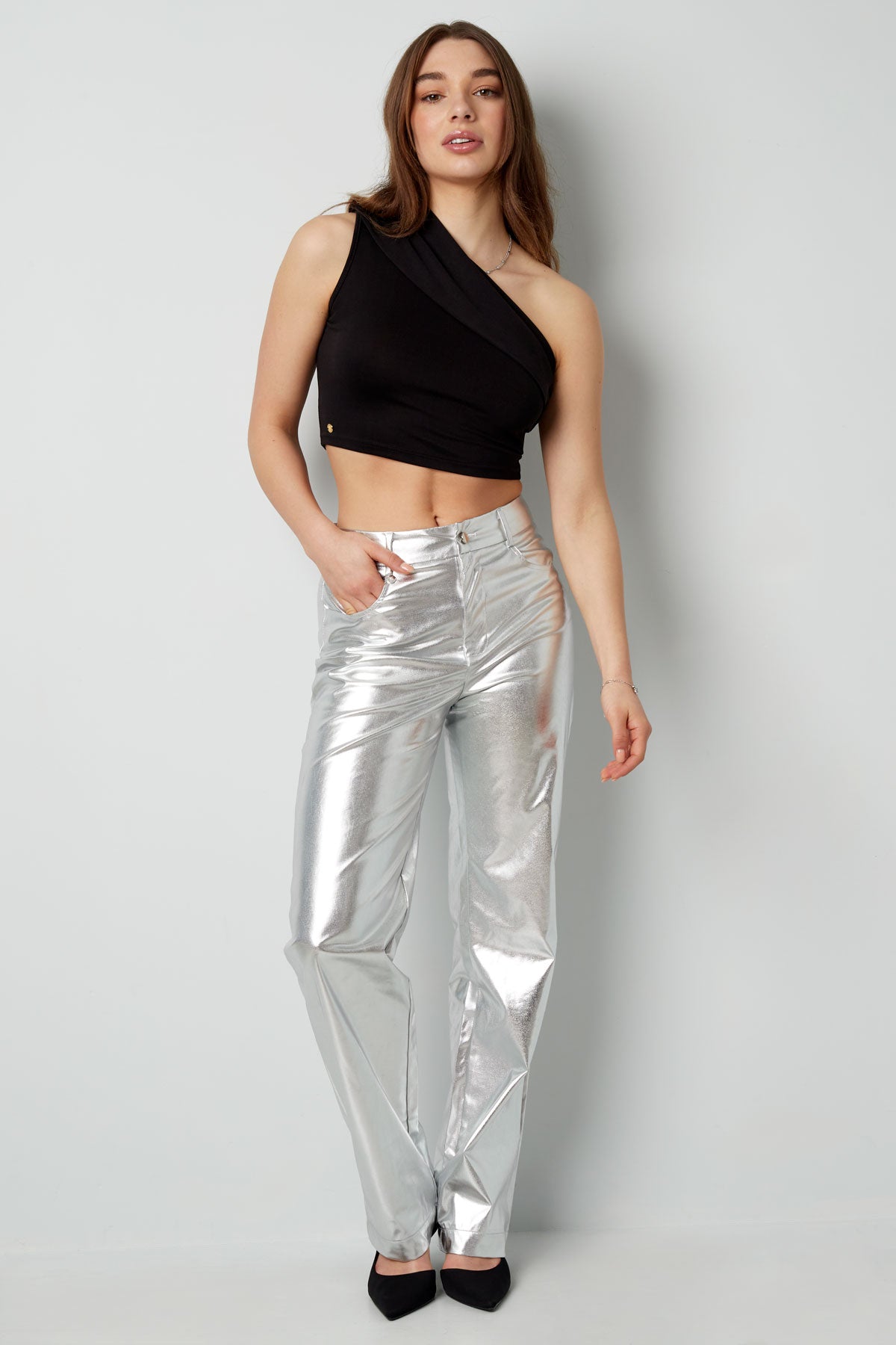 metallic broek