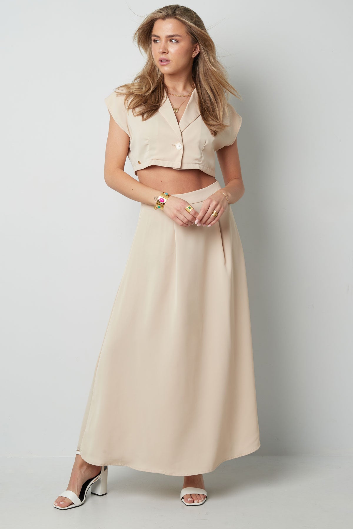 Cropped top met knoop