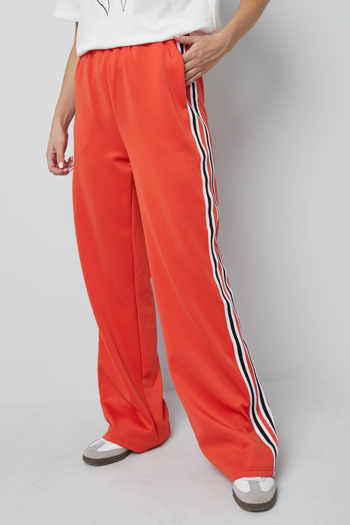 Gestreepte must have broek - rood S