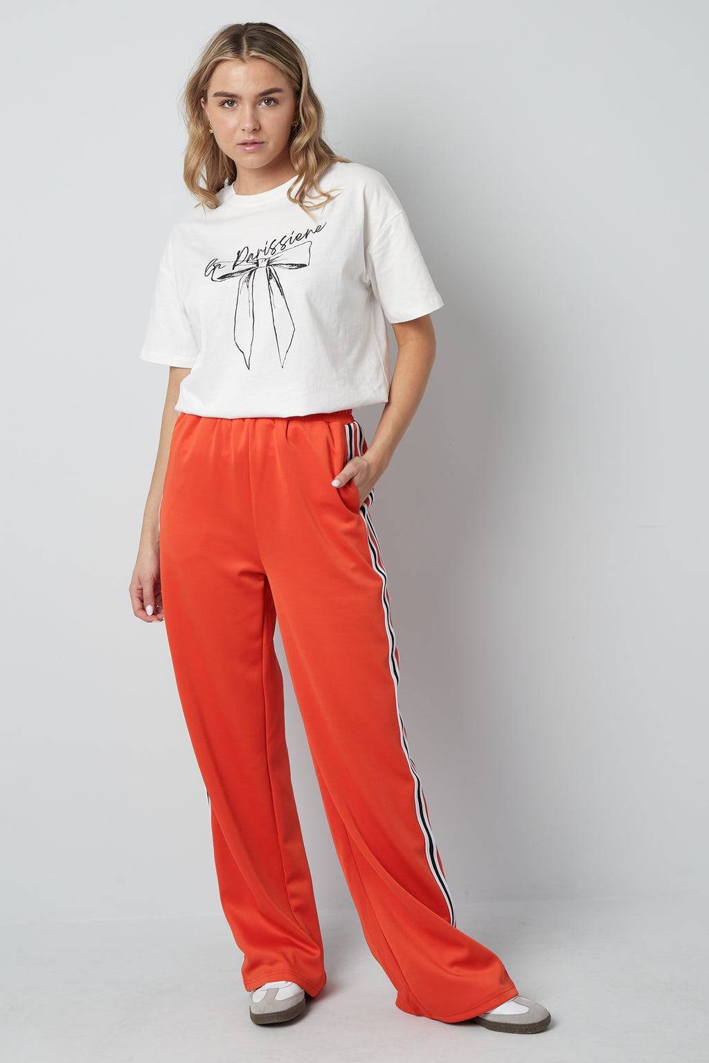 Gestreepte must have broek - rood S