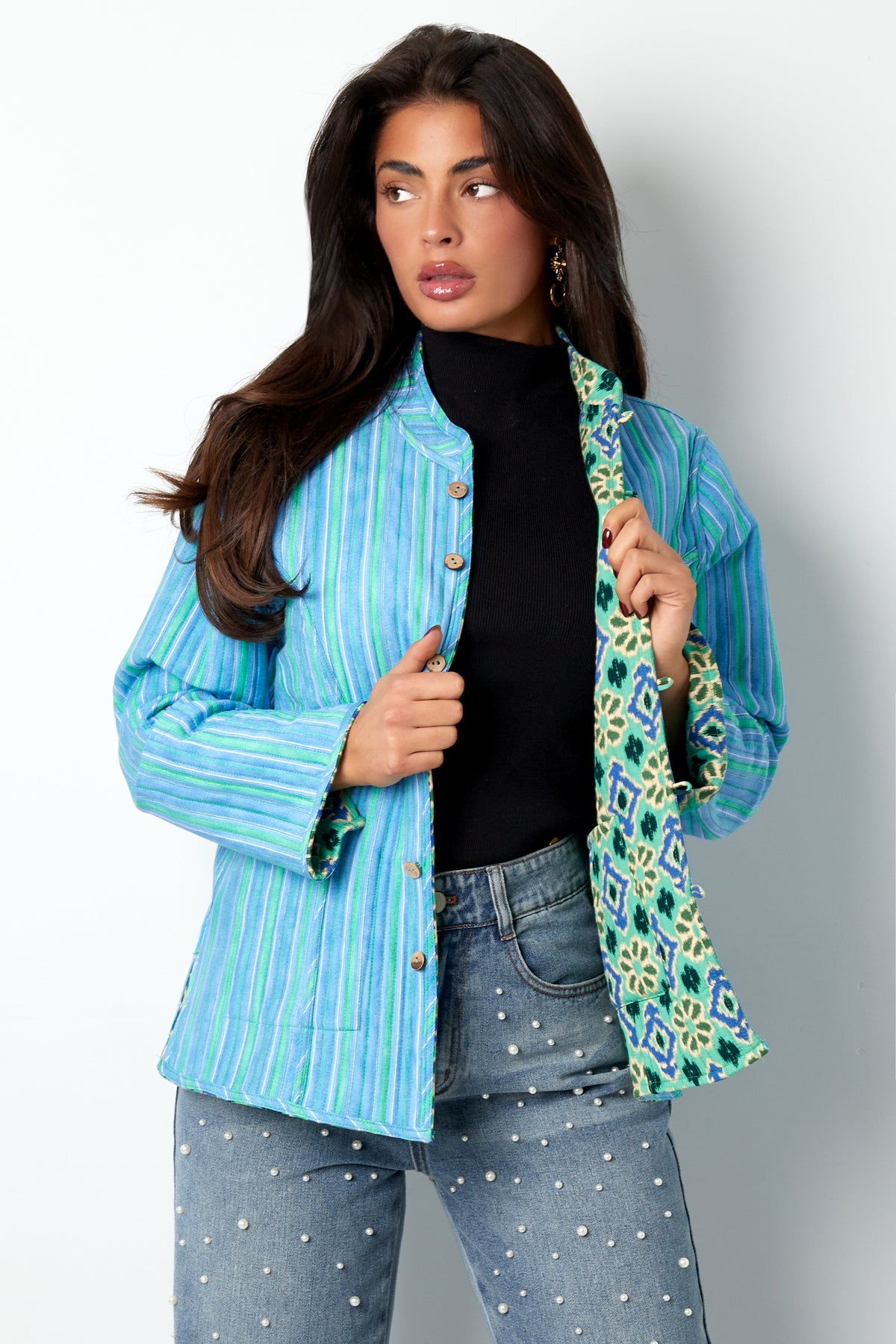 Jas groene print - groen