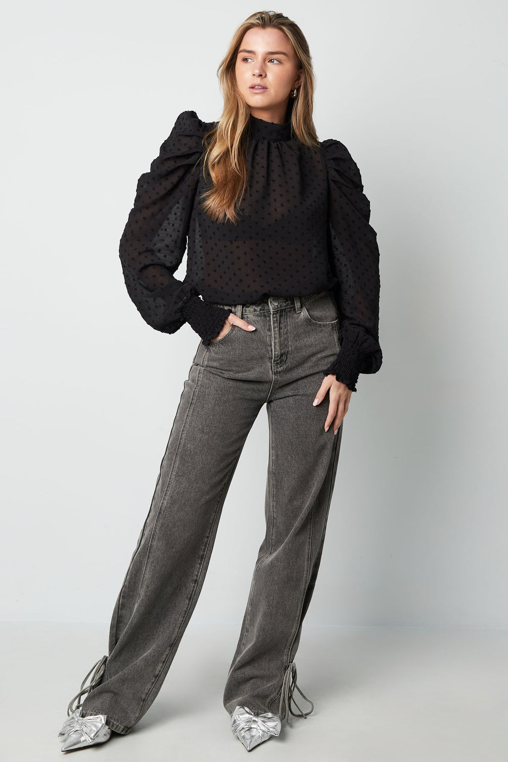 Blouse met bolletjes