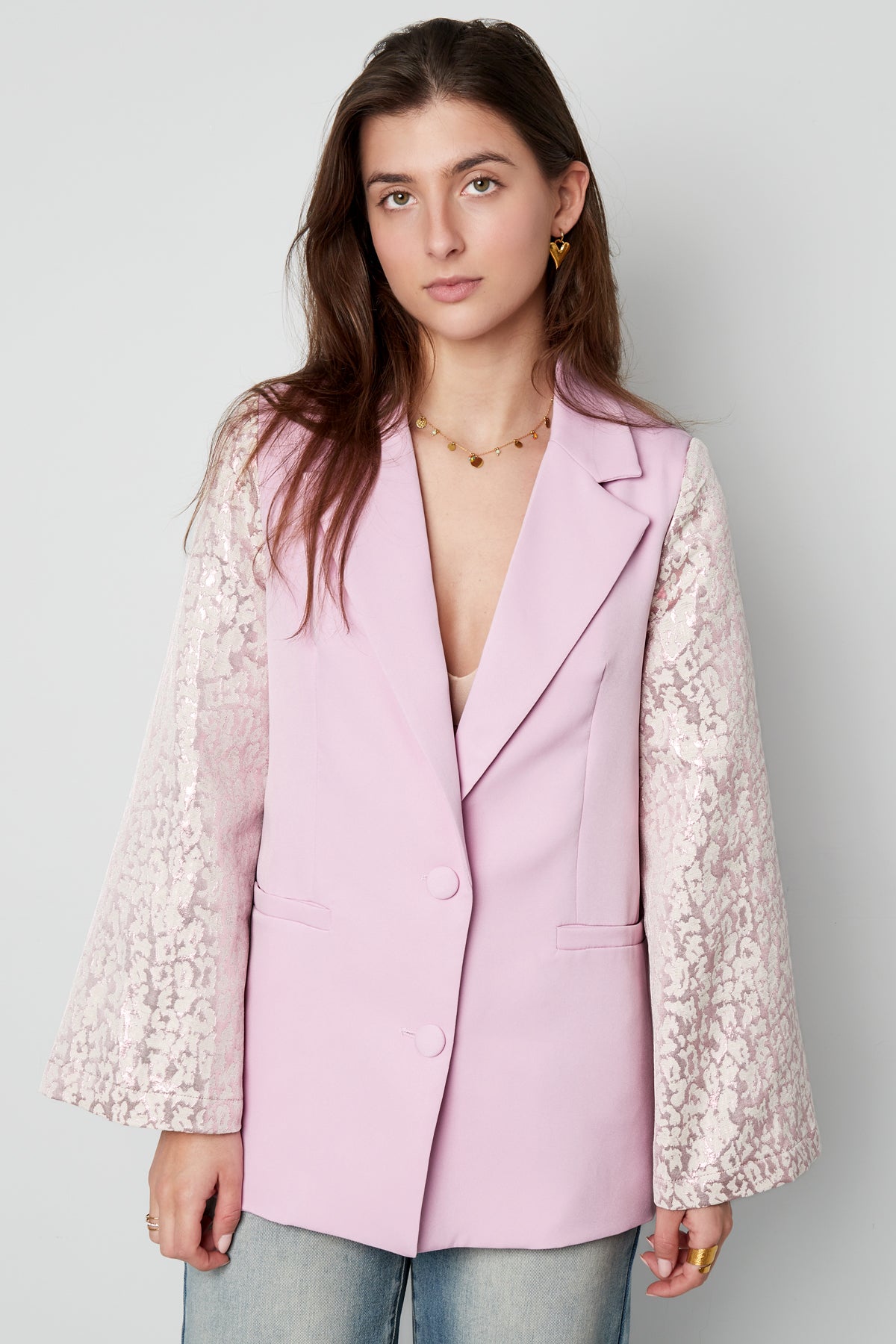 Blazer met panter mouwen