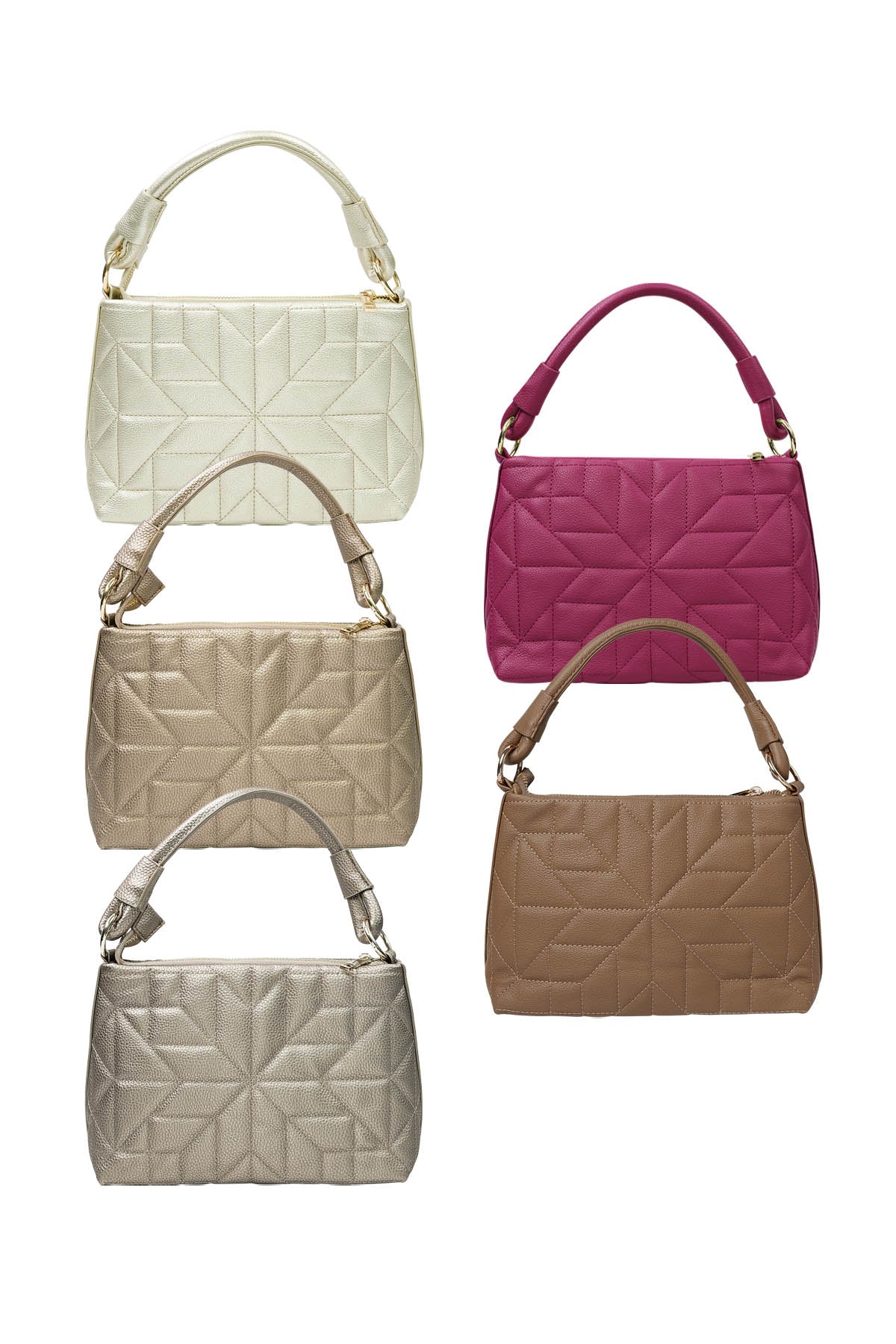 Gestikte handtas bruin