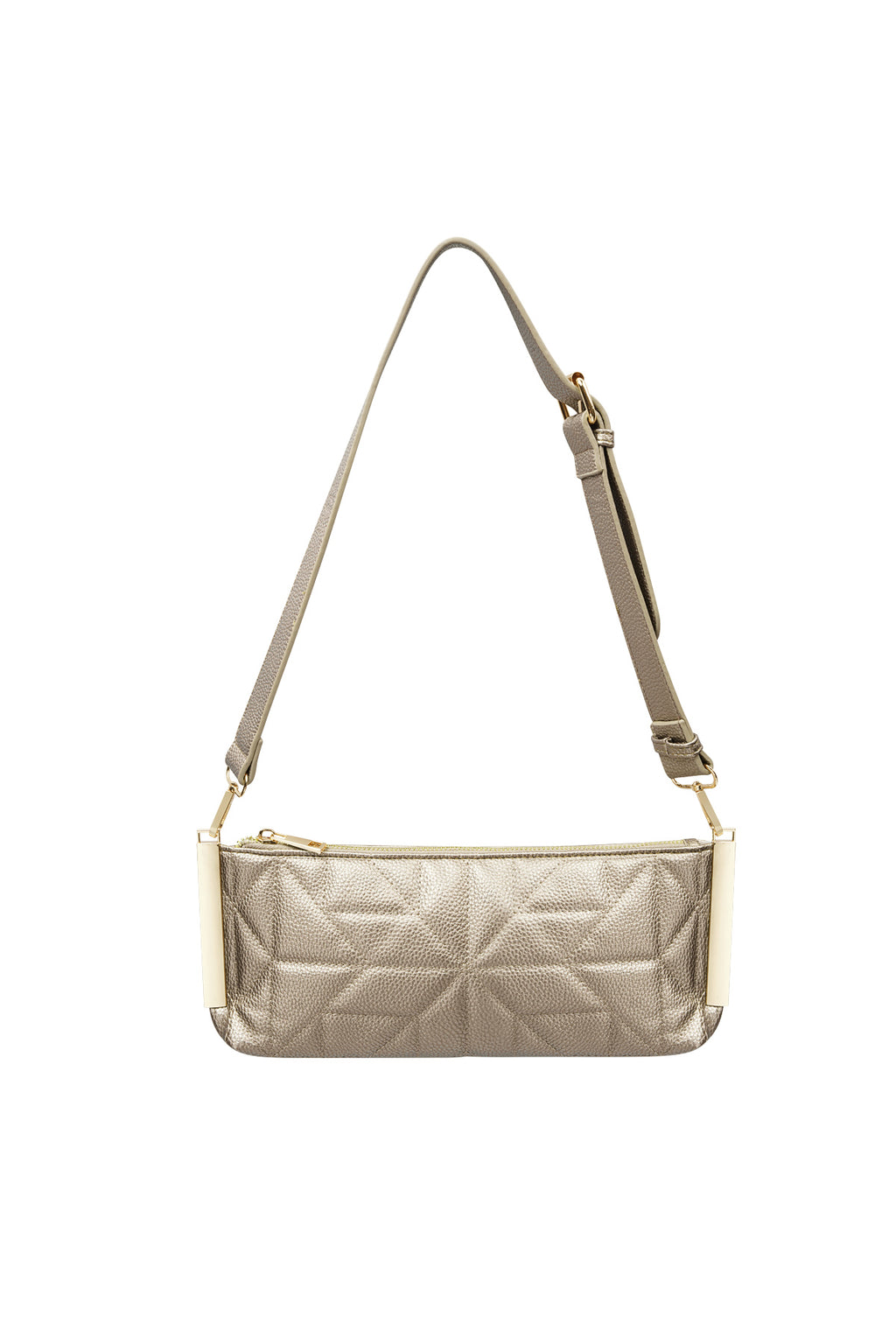 Gestikte clutch gouden hardware - koper