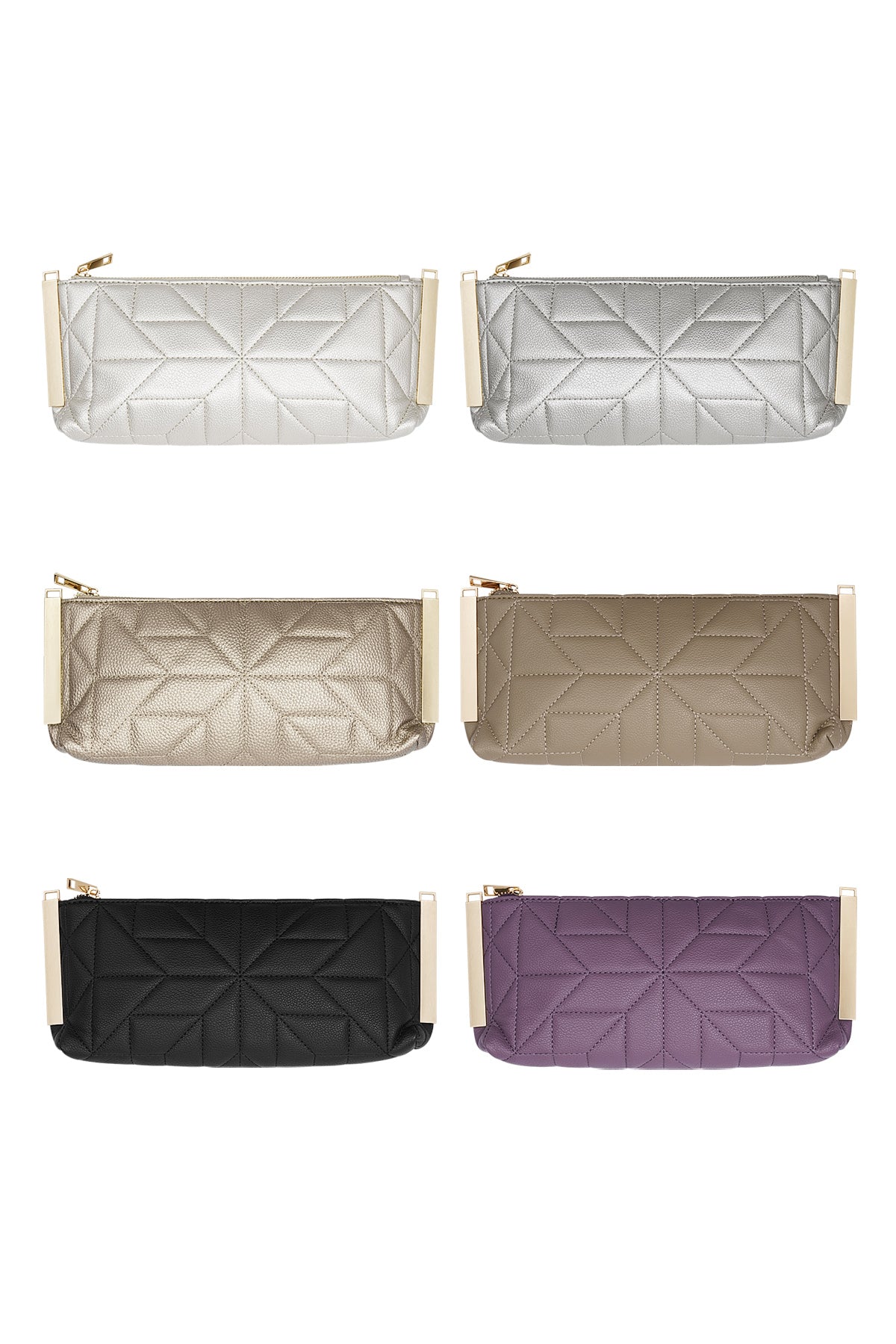 Gestikte clutch gouden hardware - koper