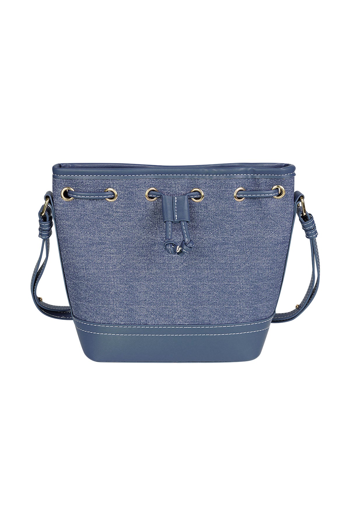 Denim bucket bag -  donkerblauw