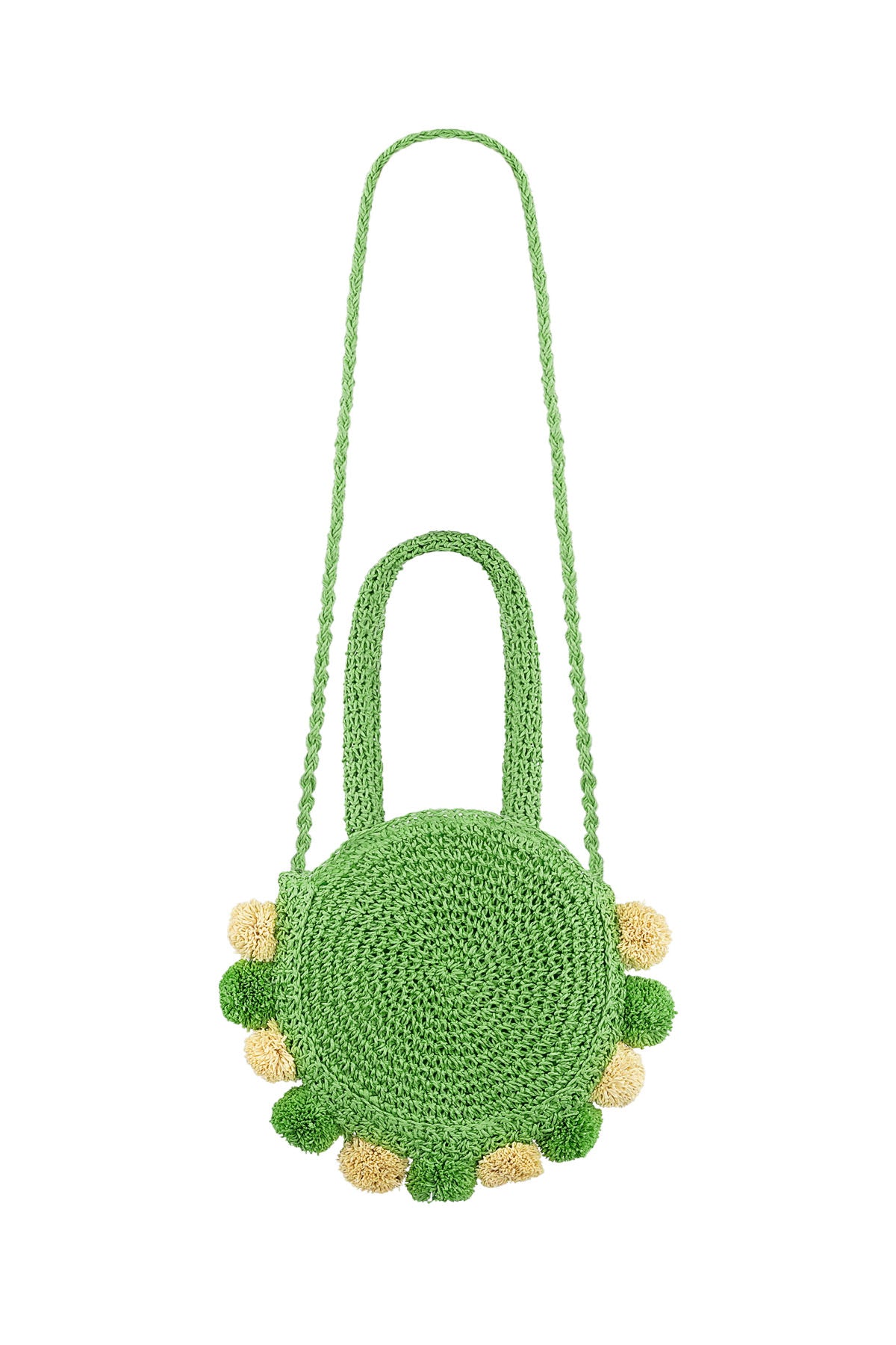 Pom pom beach bag - groen