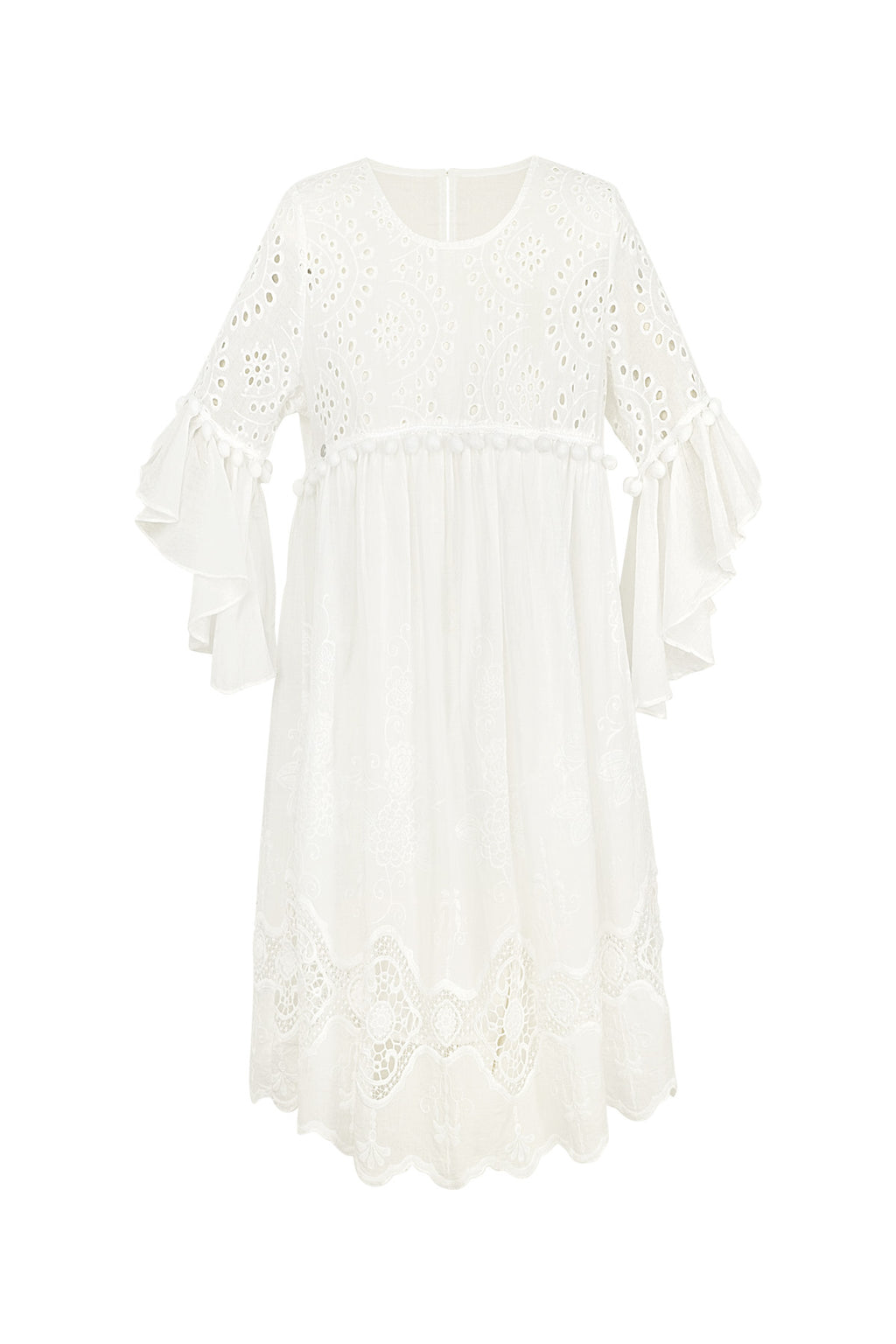 Jurk geborduurde details wit