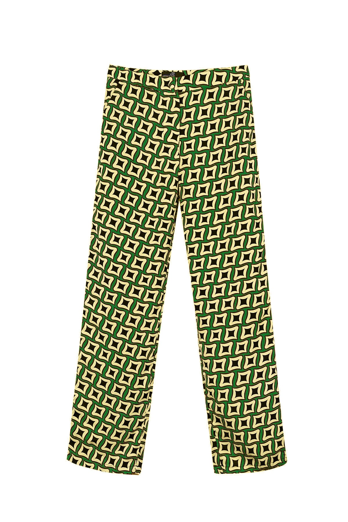 Broek retro print zwart