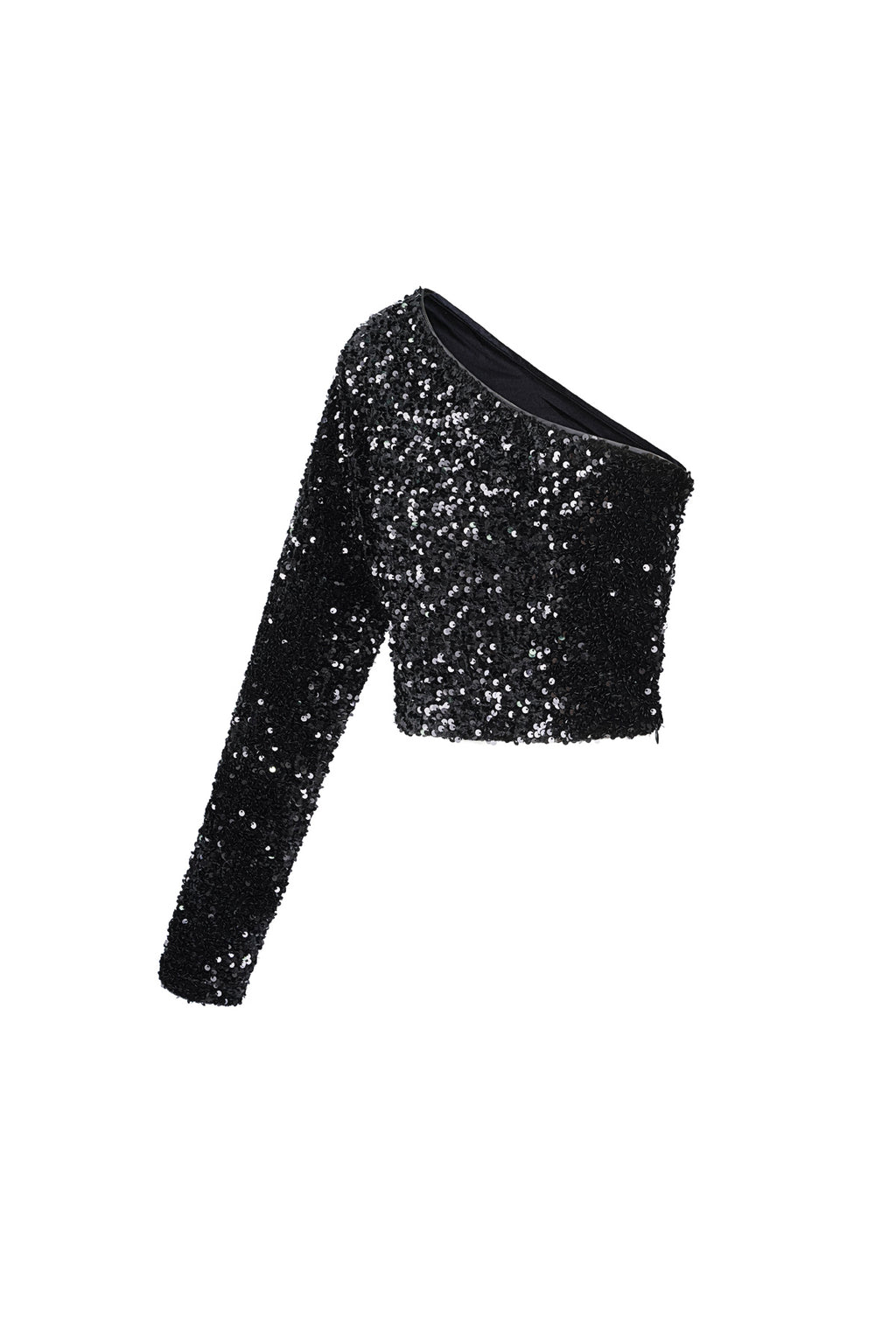 Glitter one shoulder top