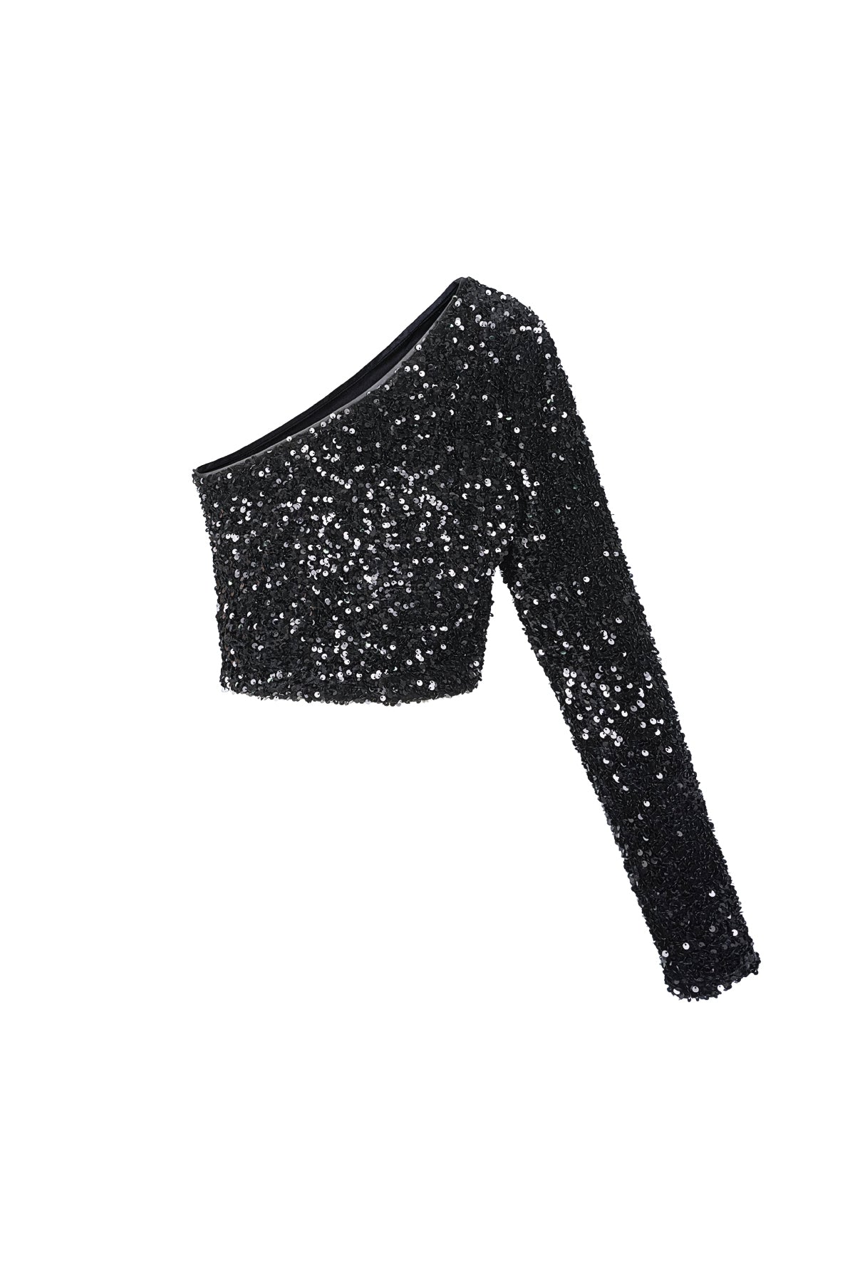 Glitter one shoulder top