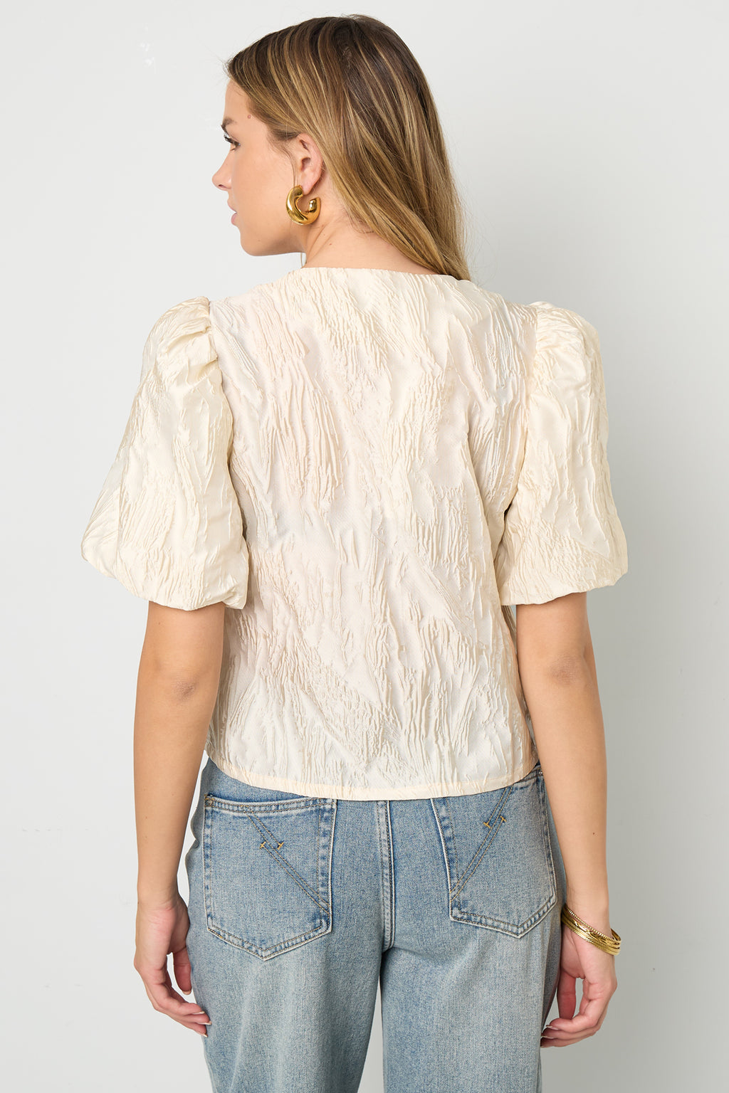 Statement top met pofmouwen