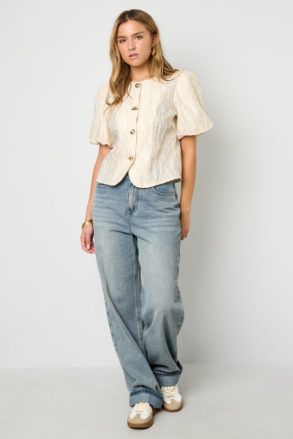 Statement top met pofmouwen