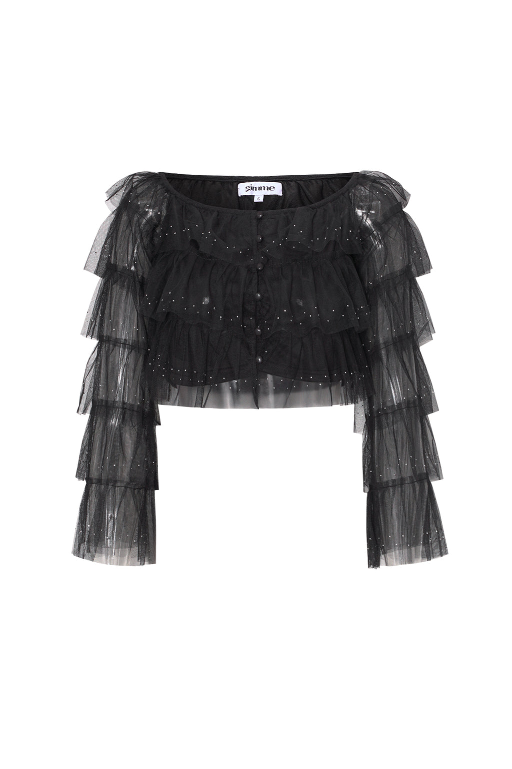 Festival sparkly top met ruches