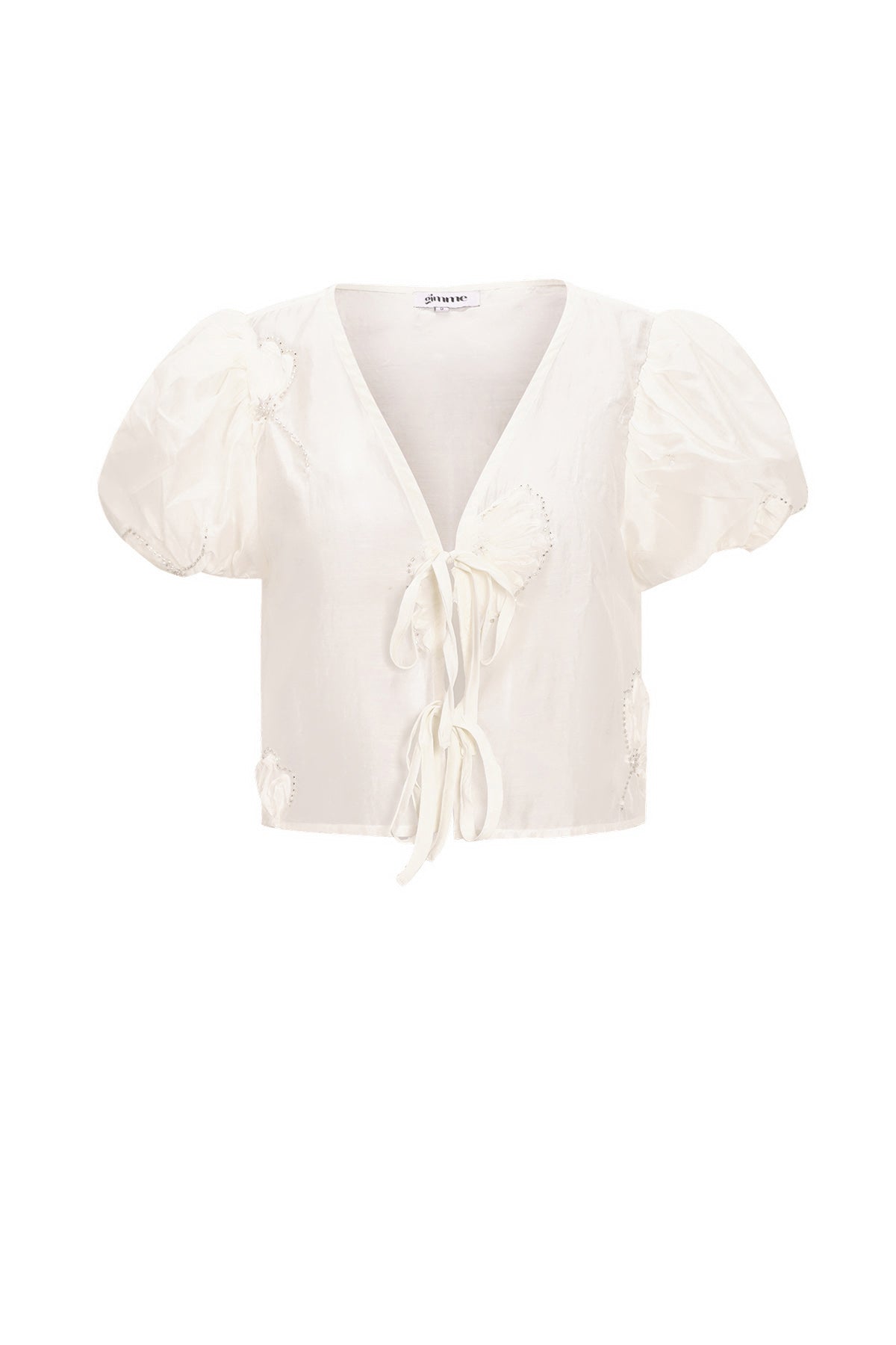 Top met bloementextuur