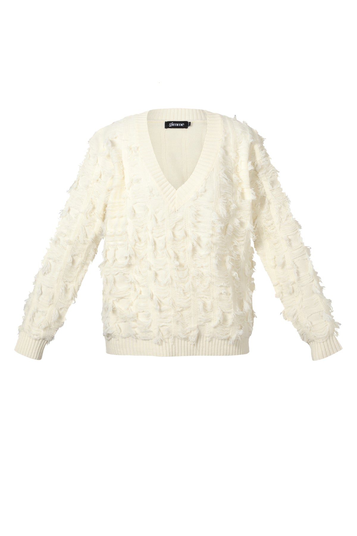 V-hals Fluffy Knit