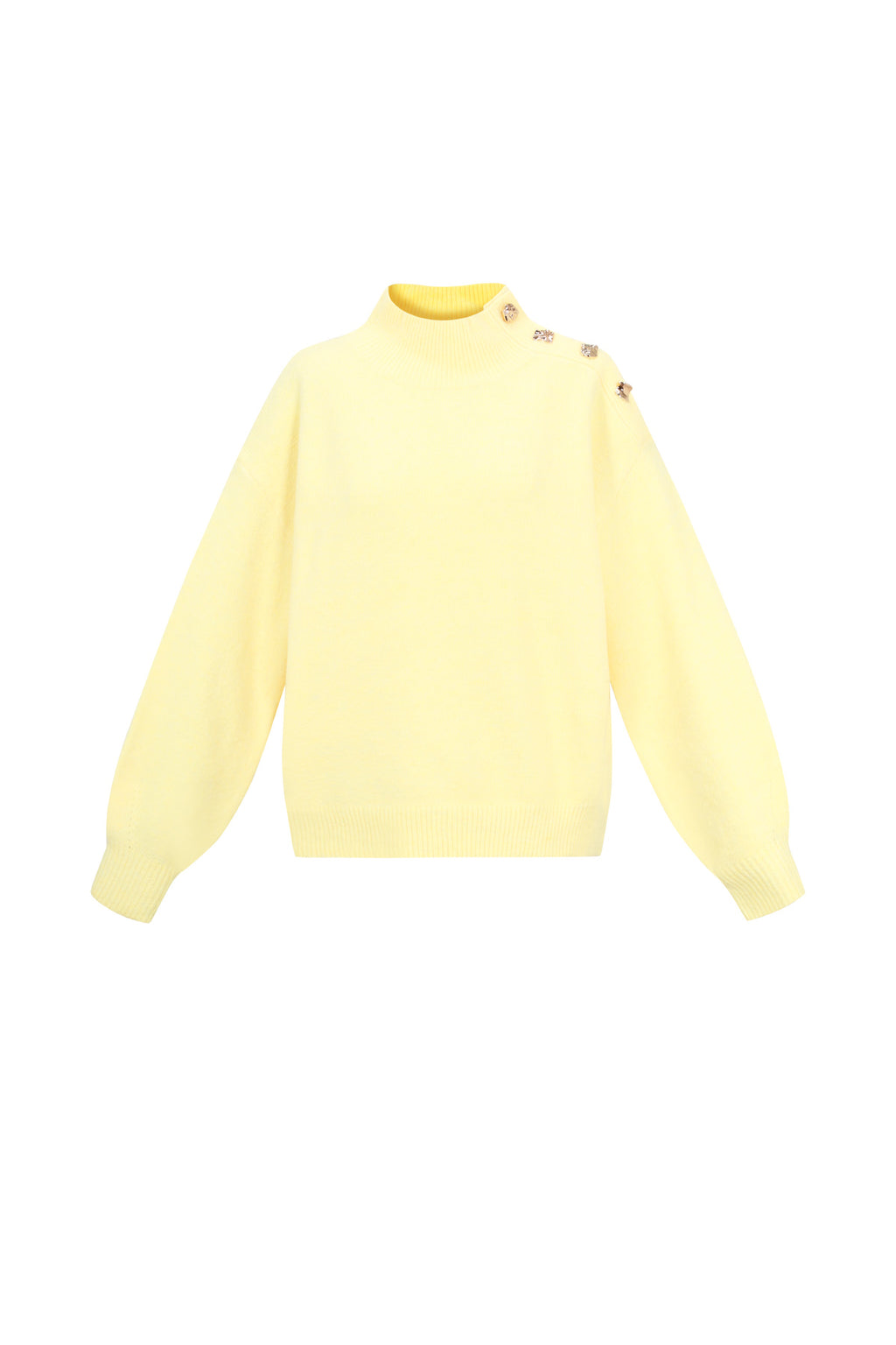 Trui met knopen op de schouder